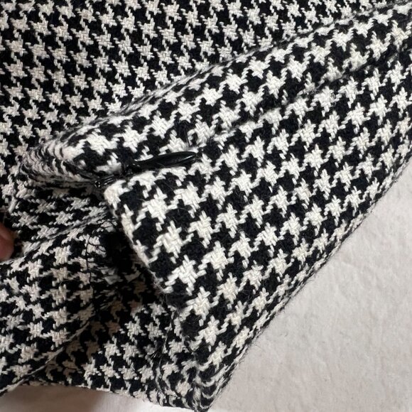Houndstooth High-Waisted Buttoned Shorts Womens Sz M Black White Tweed Retro - Picture 5 of 6